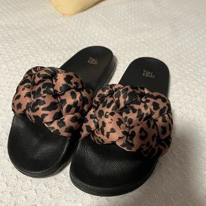 Brand new never worn cheetah slippers